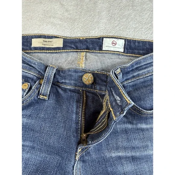 AG Adriano Goldschmied Jean Women's 24r The Stilt Cigarette Leg Blue Whisker USA - Picture 5 of 13